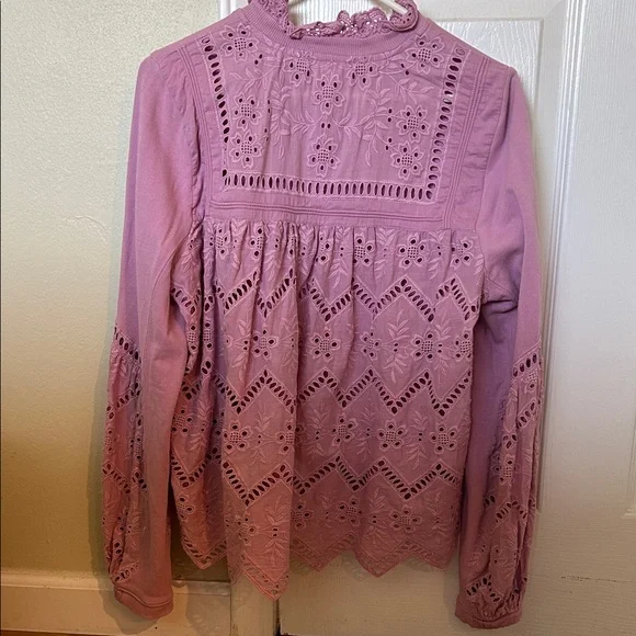 Anthropologie Forever That Girl Purple
Cotton Eyelet Sweatshirt Maeve - Picture 5 of 7
